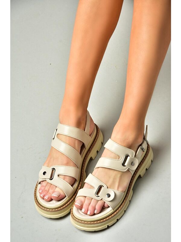 S9960755 Bej Kadın Sandalet - Görsel 5