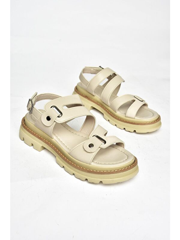 S9960755 Bej Kadın Sandalet - Görsel 4