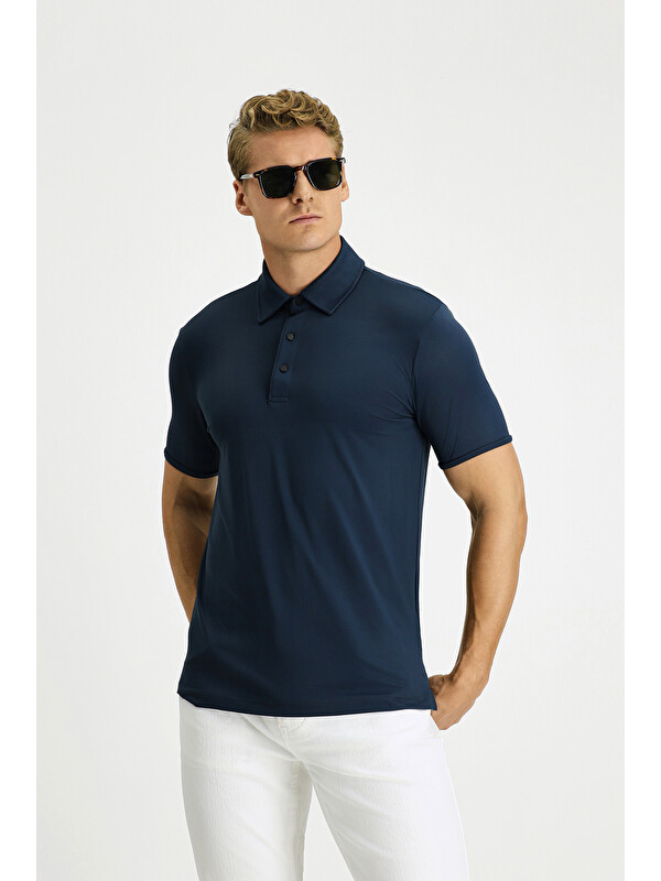 Kiğılı Slim Fit Dar Kesim Elastanlı Polo Yaka Tişört