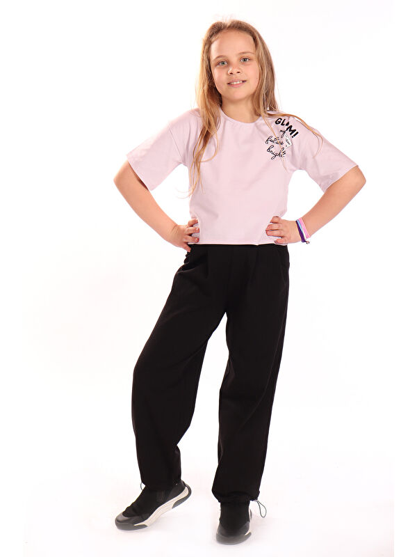 Toontoykids Kız Çocuk Yazı Baskılı Eşofman Takım