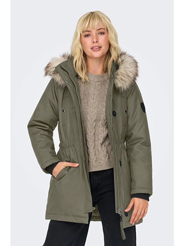 Only Onliris Regular Fit Çıkarılabilir Kapüşonlu Kadın Parka 15304625