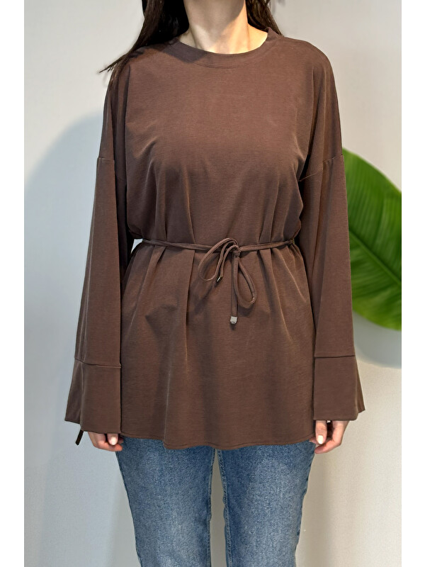 Remsa Pamuklu Bluz Tunik 7465 Kahve