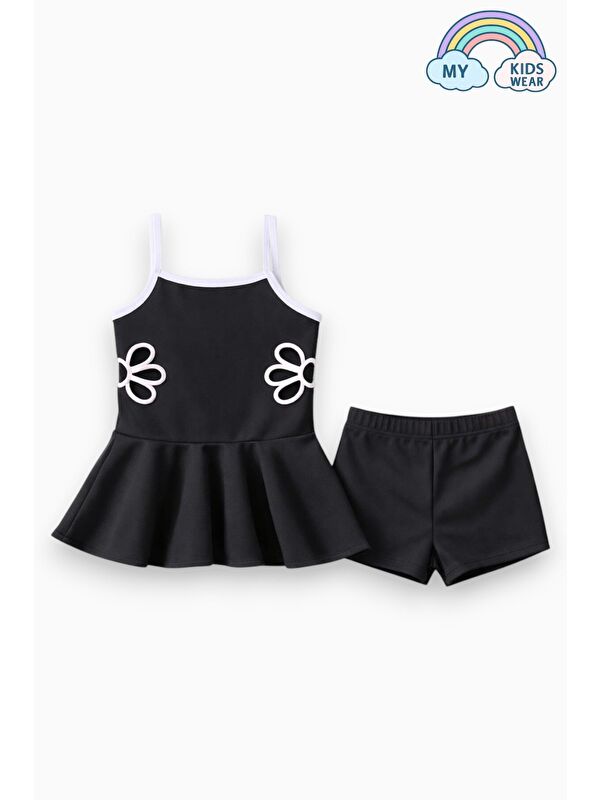 My Kids Wear Kız Çocuk Nakış Detaylı Garson Boy Mayo 5-14 Yaş 12586