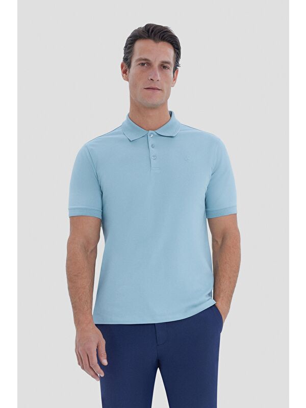 Sabri Özel Yeşil Regular Fit Polo Yaka Erkek Tişört – Basic
