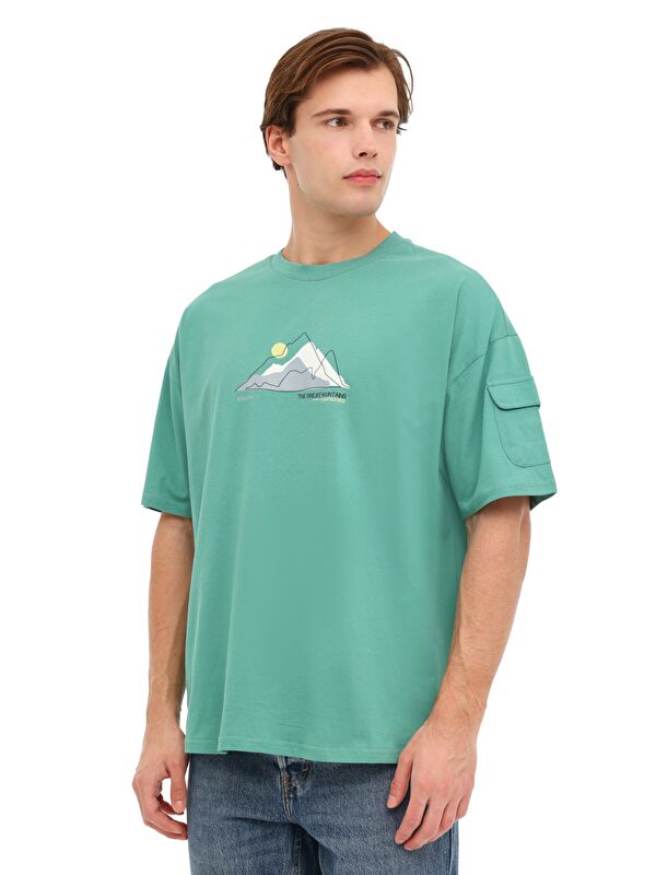 Kinetix ML DAY 11OTD213 5FX Yeşil Erkek Kısa Kol T-Shirt