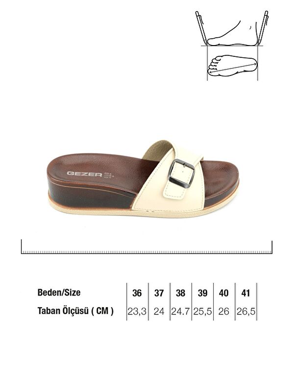 Yazlık Kadın Tek Toka Ayarlanabilir Suni Deri Terlik - Görsel 3