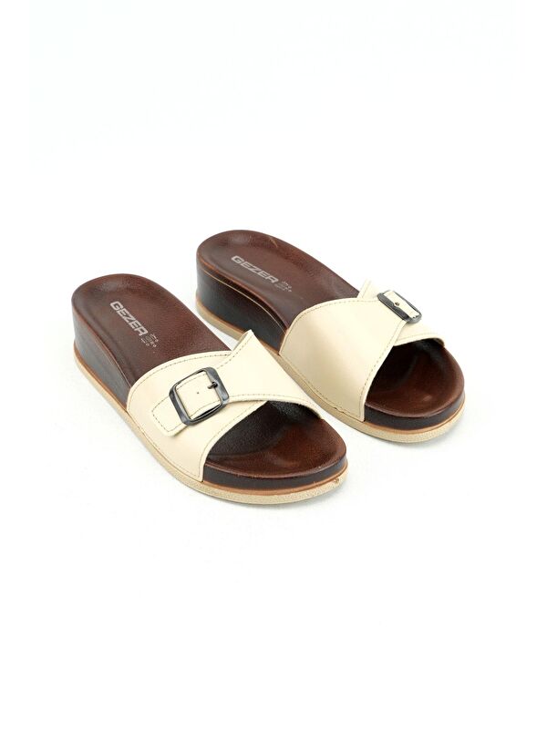 Yazlık Kadın Tek Toka Ayarlanabilir Suni Deri Terlik - Görsel 4