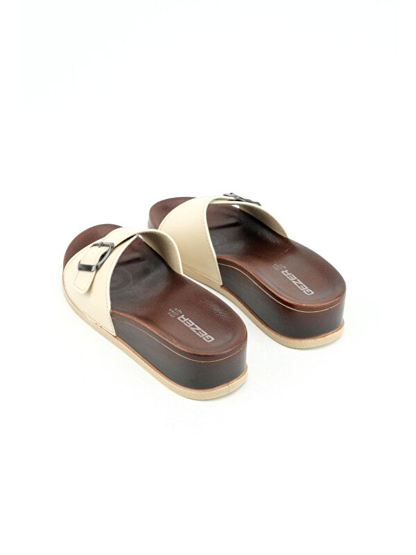 Yazlık Kadın Tek Toka Ayarlanabilir Suni Deri Terlik - Görsel 5