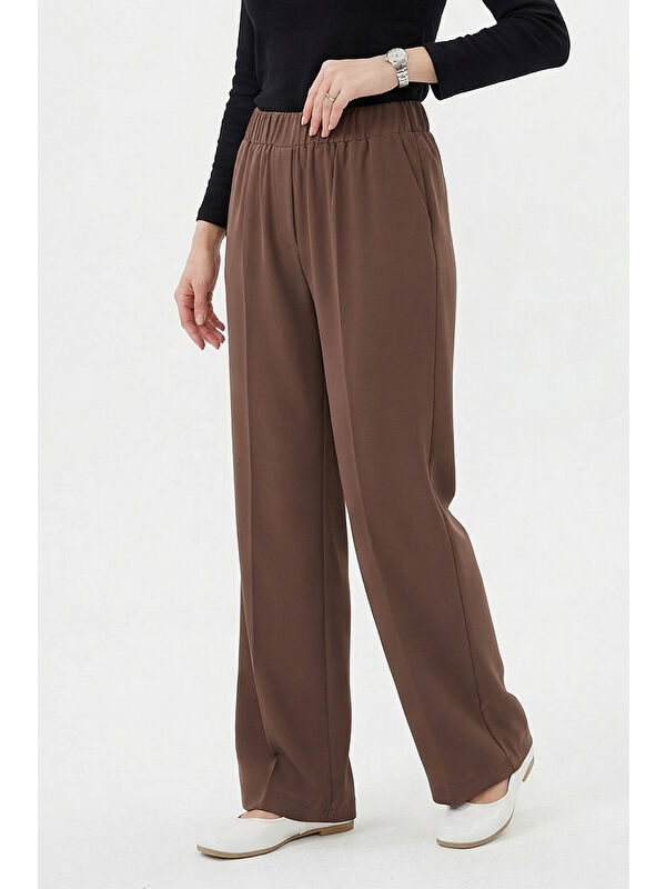 Remsa Beli Lastikli Geniş Paça Pantolon 5580 Vizon
