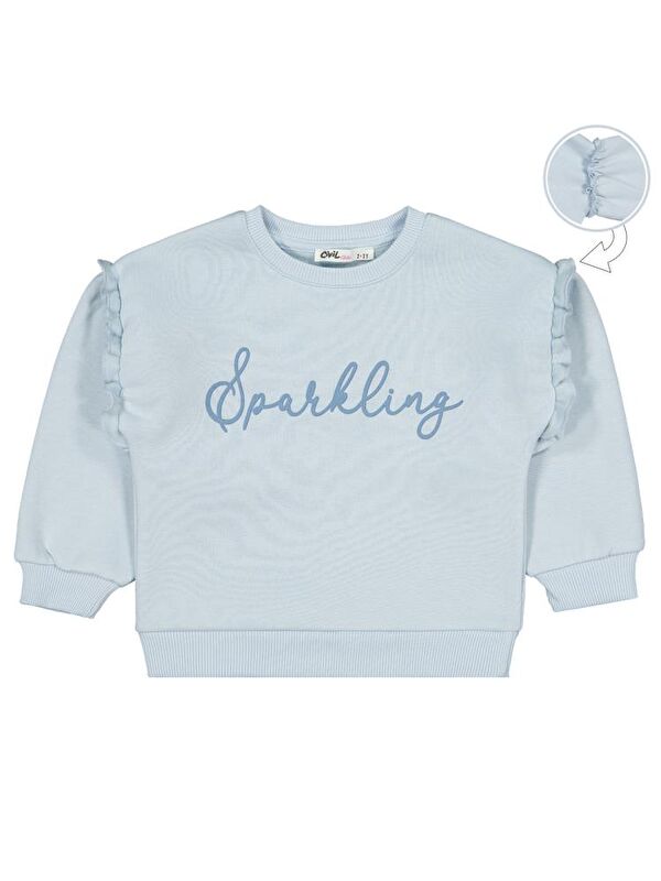 Civil Girls SPARKLING Baskılı 2-5 Yaş Sweatshirt - Mavi4-5 Yaş