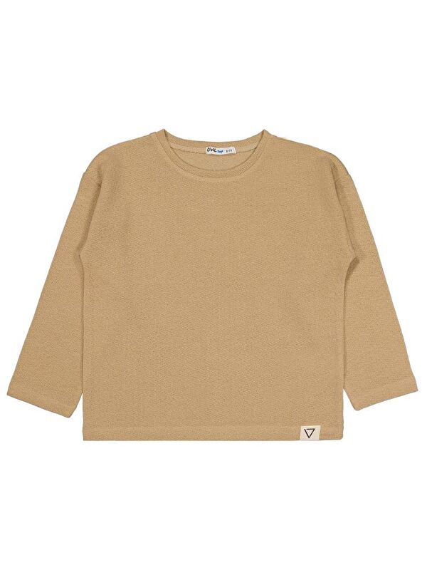 Civil Boys Jakarlı Basic 6-9 Yaş Sweatshirt - Bej 8-9 Yaş