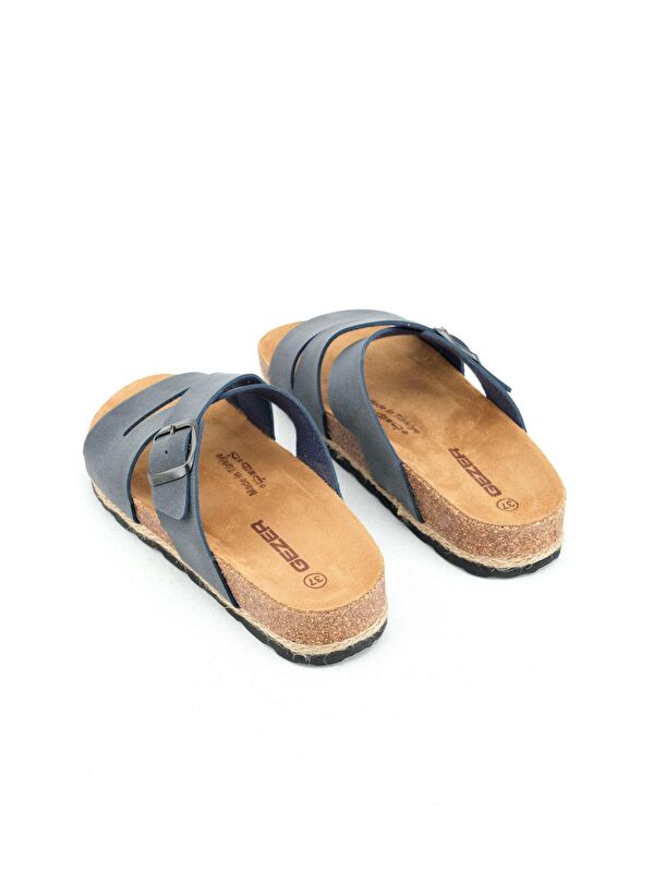 Yazlık Kadın Mantarlı PVC Taban Tek Tokalı Ayarlanabilir Rahat Günlük Terlik - Görsel 5