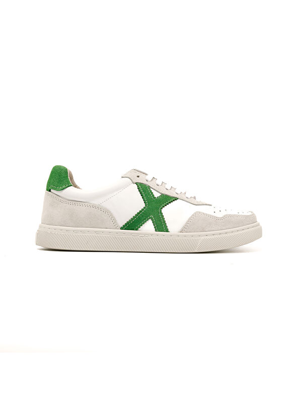 John May Kadın Sneaker ( Günlük) RC-25Y-006-M44 Beyaz Cilt-Yeşil Süet