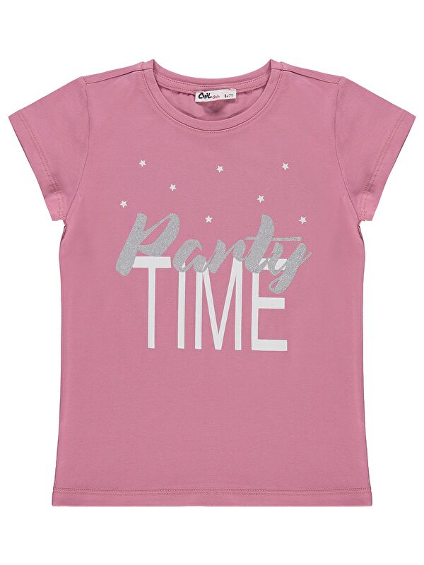 Civil Girls Party Time Baskılı 6-9 Yaş Tişört - Pembe