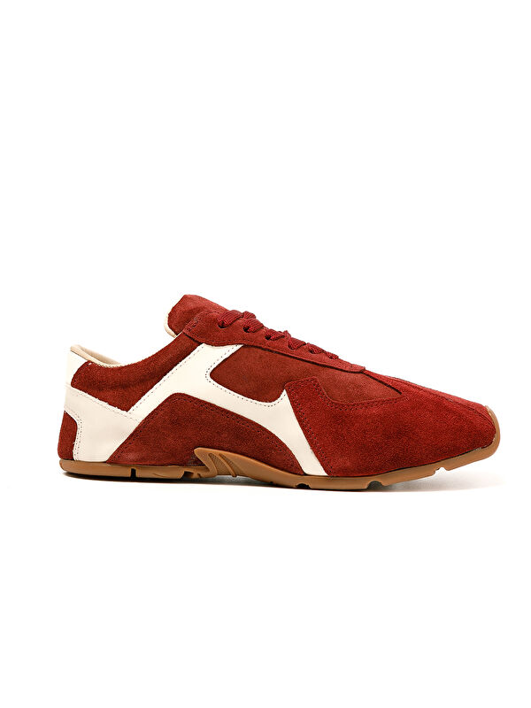 John May Kadın Sneaker ( Günlük) RC-25Y-187-MIU1005 Bordo Süet-Bej Cilt