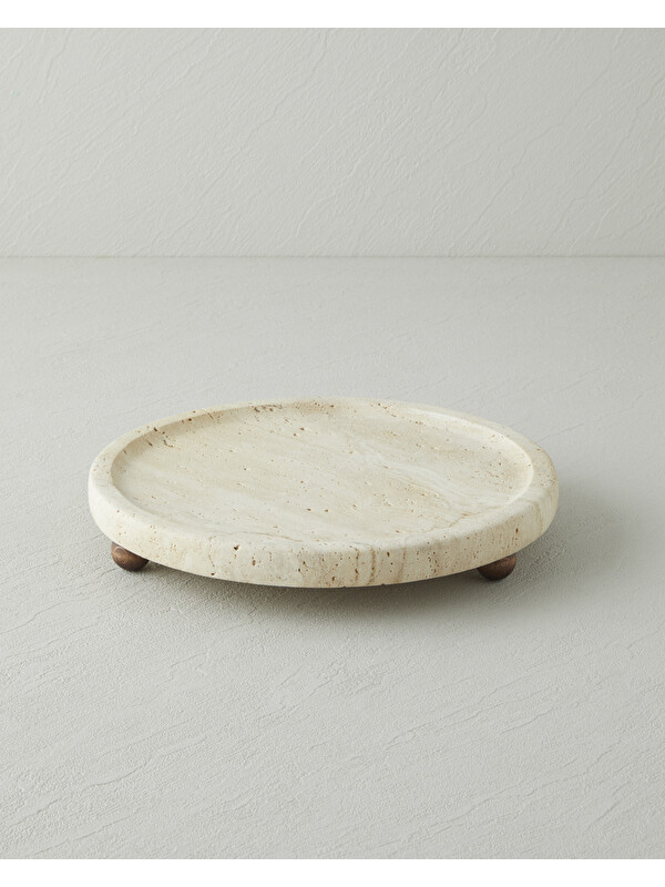 English Home Slate Traverten Kek Standı 25 cm Natural