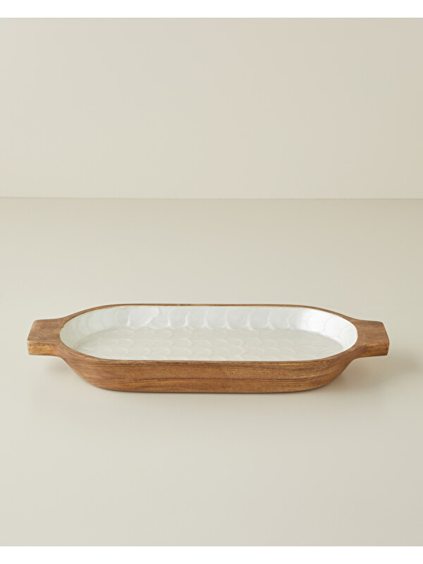 English Home Perla Mango Sunumluk 42x18x5 cm Krem
