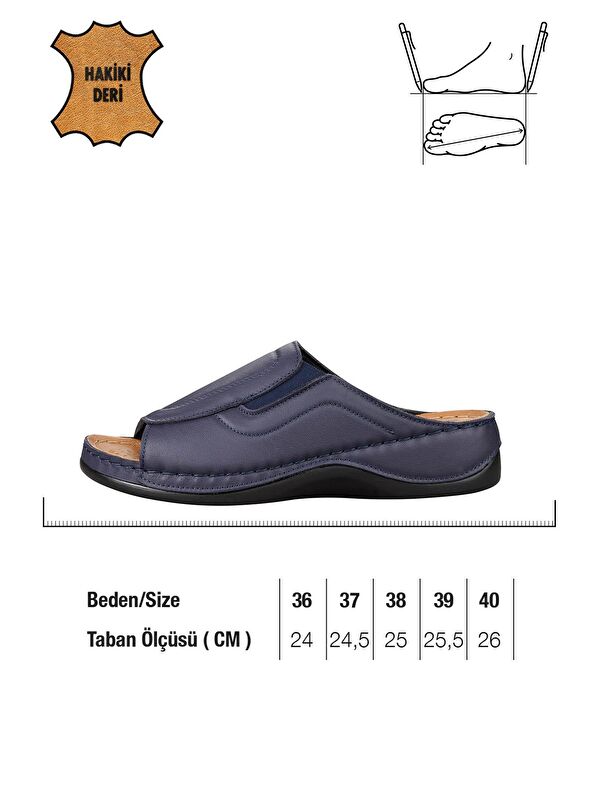 Kadın Ayarlanabilir Hakiki Deri Terlik - Görsel 3