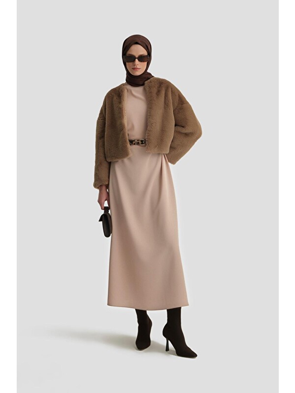 ARMİNE Kolsuz Basic Elbise 24Kh9926 Bej