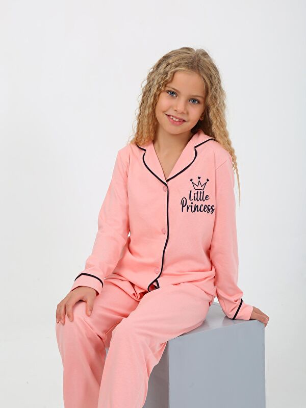 Vitmo Kız Çocuk Uzun Kollu %100 Pamuklu Pijama Takımı Little Princess