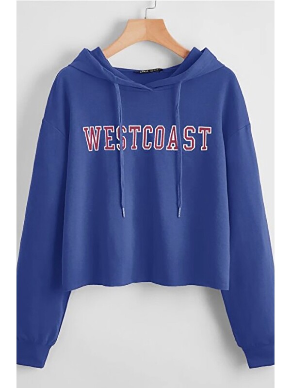 Madmext Kapüşonlu Saks Sweatshirt Mg809