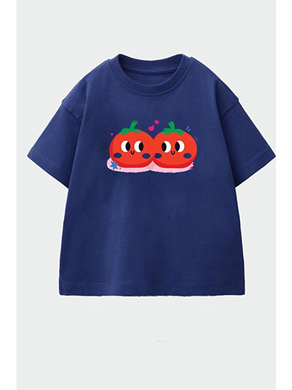Monila Kız Çocuk Baskılı Bisiklet Yaka Tshirt