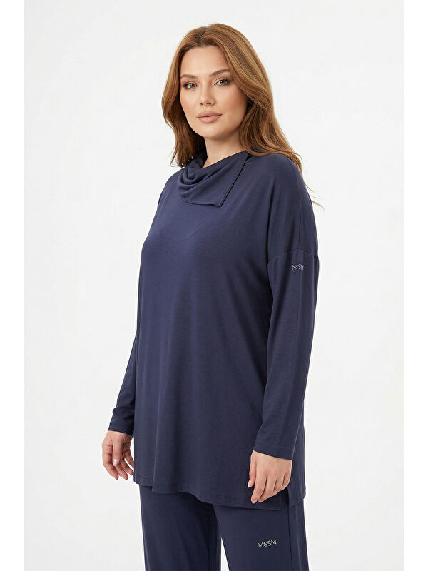 Remsa Şal Yaka Tunik 5361 Lacivert