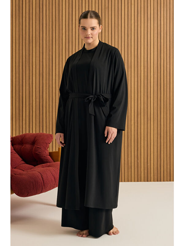 AKER Siyah Rayon Sabahlık