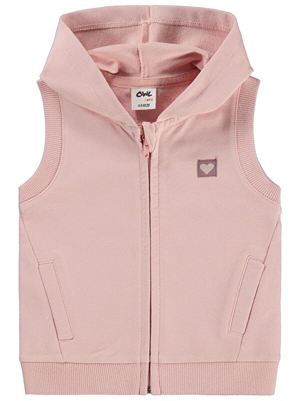 Civil Baby Düz Basic Kalpli 6-18 Ay Yelek - Pembe 6-9 Ay