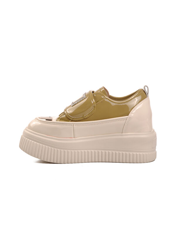 Bej Gizli Topuklu Kadın Sneaker 24K373 - Görsel 3
