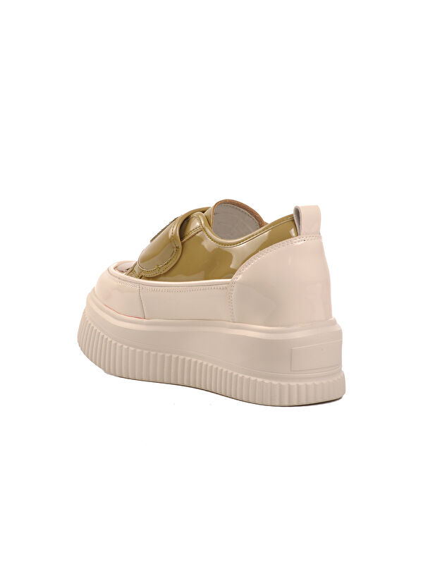 Bej Gizli Topuklu Kadın Sneaker 24K373 - Görsel 5