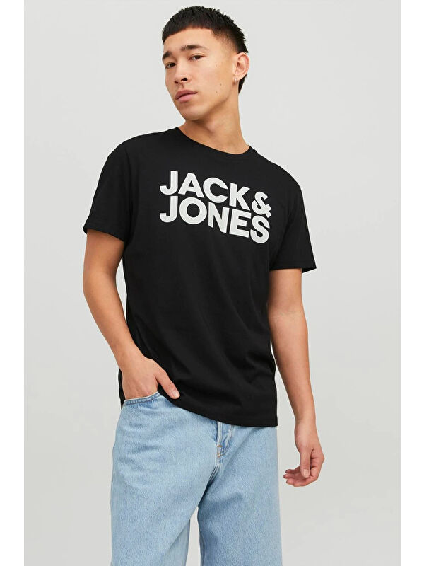 Jack & Jones Jjecorp Pamuklu Slim Fit Bisiklet Yaka Erkek Tişört 12151955