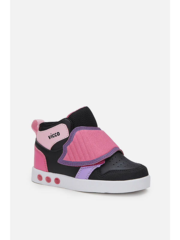 Ufo Işıklı Kız Bebek Siyah/Fuşya Bot - Görsel 3