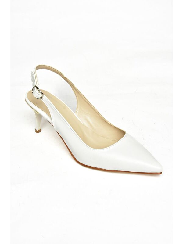 S7265660 Beyaz Kadın Topuklu Ayakkabı - Görsel 3