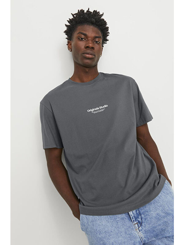Jack & Jones Jorvesterbro Pamuklu Bisiklet Yaka Relaxed Fit Erkek %100 Pamuk Tişört 12240121
