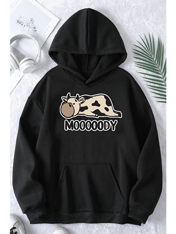 uyguntarz Mooooody Baskılı Unisex Oversize Sweatshirt