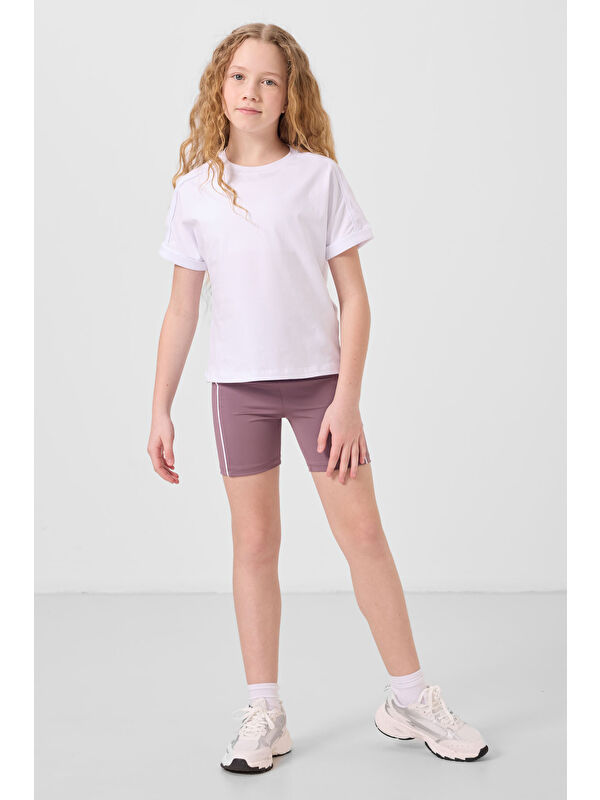 Tommylife Gül Kurusu Esnek Standart Fit Basic Performans Kız Çocuk Tayt - 75189