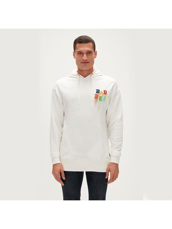 Bad Bear Rainbow Hoodie Erkek Beyaz Kapüşonlu Sweatshirt