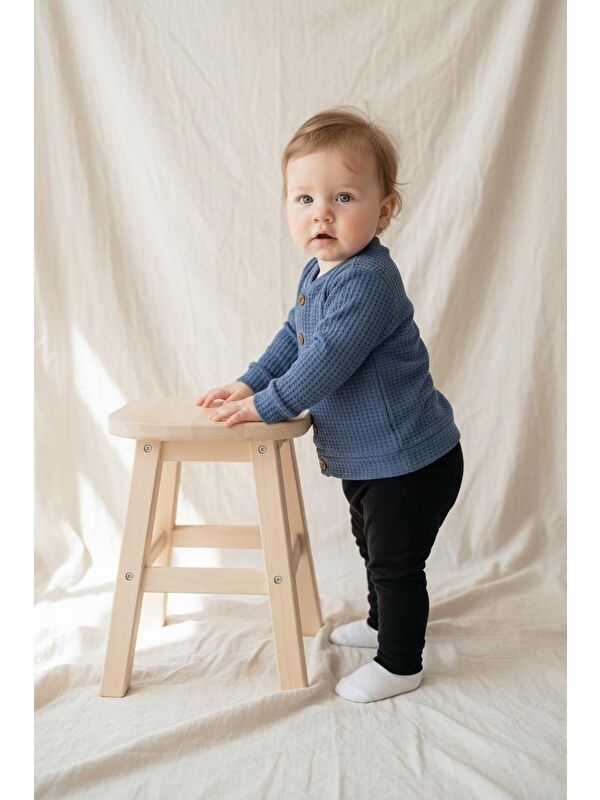 Miababy Elastanlı Gofre Bebek Hırka