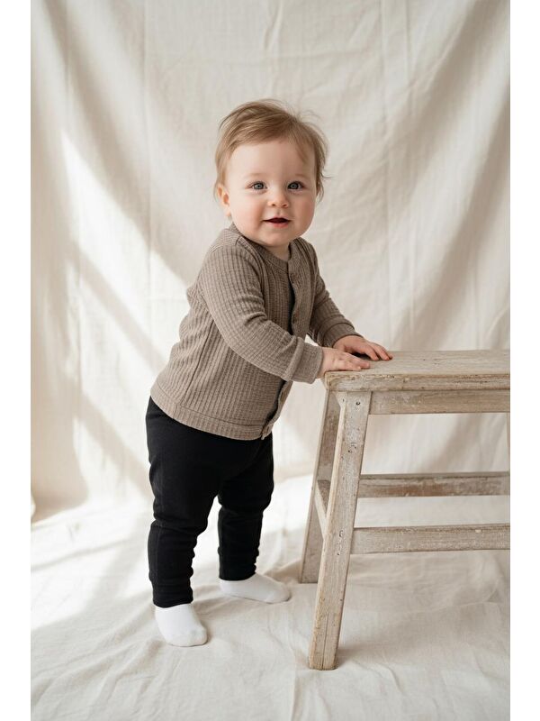 Miababy Elastanlı Gofre Bebek Hırka
