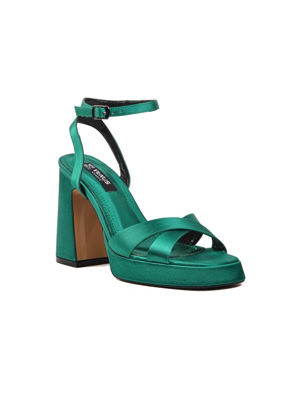 Yeşil Saten Kadın Abiye Ayakkabı 23101322Y - Görsel 2