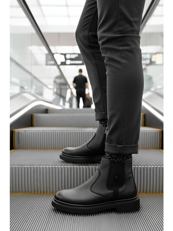 GERALT Fermuarlı İçi Kürklü Erkek Kışlık Bot - Görsel 5