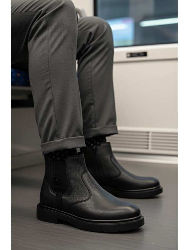 GERALT Fermuarlı İçi Kürklü Erkek Kışlık Bot - Görsel 7