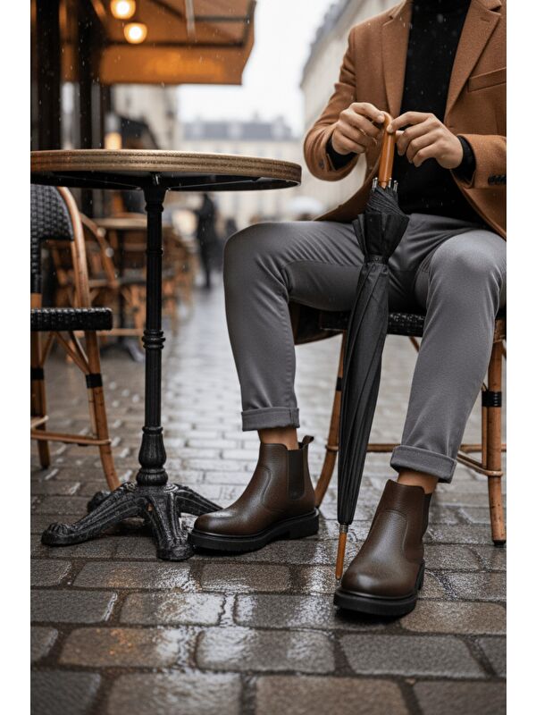 GERALT Fermuarlı İçi Kürklü Erkek Kışlık Bot - Görsel 3