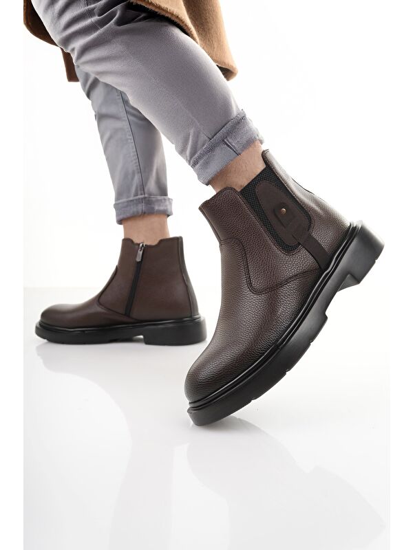 GERALT Fermuarlı İçi Kürklü Erkek Kışlık Bot - Görsel 7