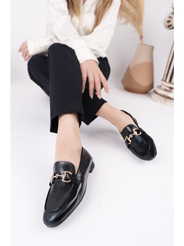 STRİDE Metal Tokalı Kadın Günlük Loafer Ayakkabı - Görsel 8