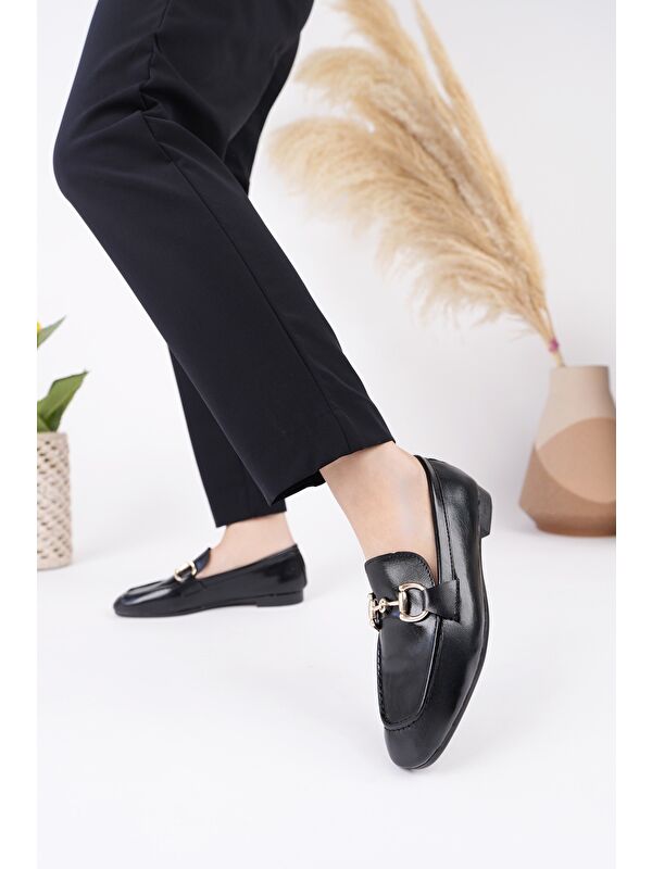 STRİDE Metal Tokalı Kadın Günlük Loafer Ayakkabı - Görsel 9