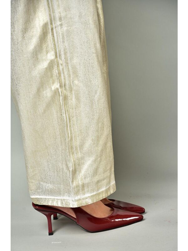 S8208601 Bordo Kadın Topuklu Ayakkabı - Görsel 9