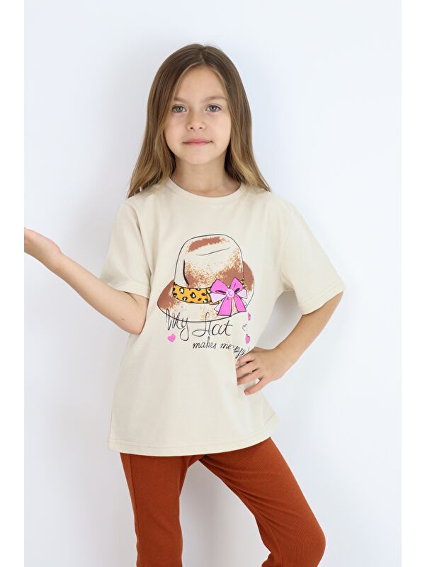 Miababy Basic Baskılı Kız Tişört 4-10 Yaş