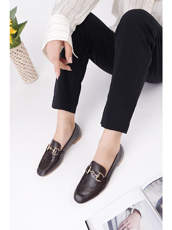 STRİDE Metal Tokalı Kadın Günlük Loafer Ayakkabı - Görsel 6